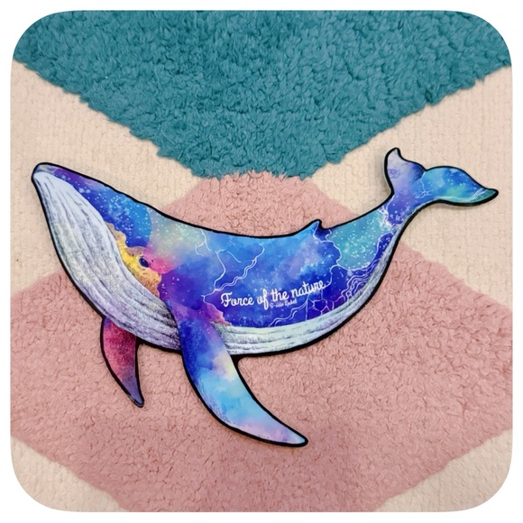 B-SIDE LABEL FORCE OF NATURE WHALE STICKER - BRAND NEW - Picture 2 of 2
